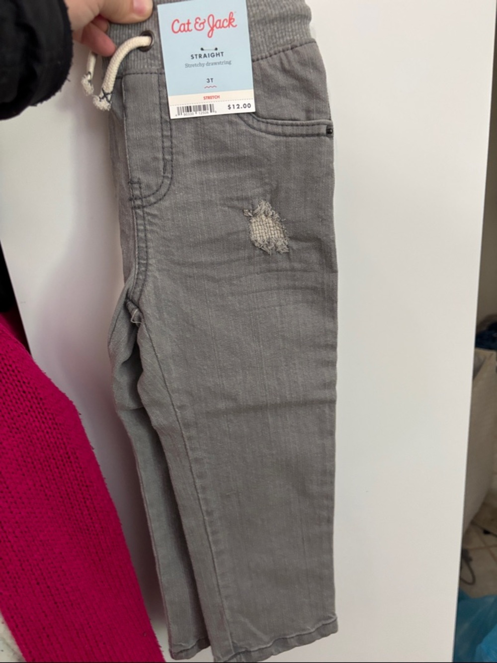 Cat & Jack Gray Straight Jogger Jeans - Drawstring Waist